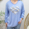 Pull femme oversize coeur zébré